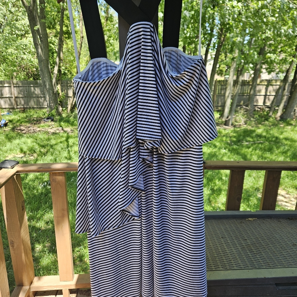 White & Black striped dress Lane Bryant